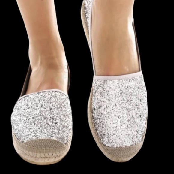 Vidorreta glitter gold silver espadrille size 39 made in Spain US 9 - Picture 2 of 7